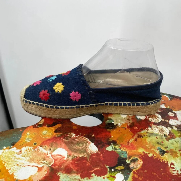 Jack Rogers 1960‎ Espadrille Loafer Flats Womens Size 8M Blue Floral Canvas Slip - Picture 5 of 12